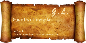 Gyurina Levente névjegykártya